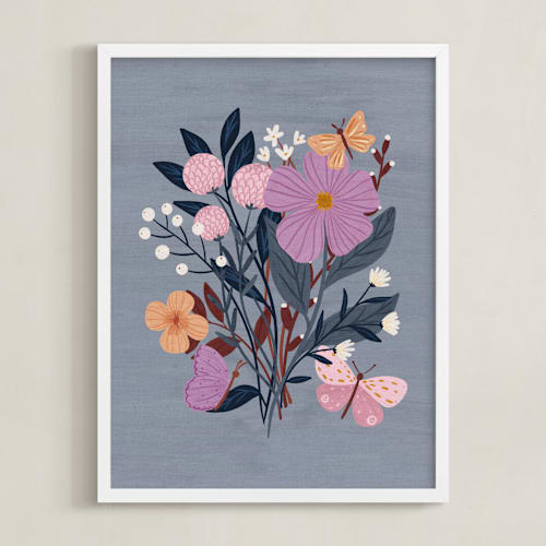 This is a grape kids wall art with standard by Angel Walker called butterfly floral