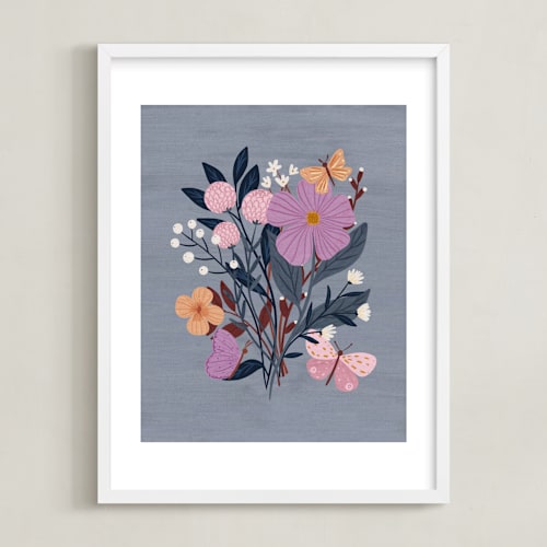 This is a grape kids wall art by Angel Walker called butterfly floral