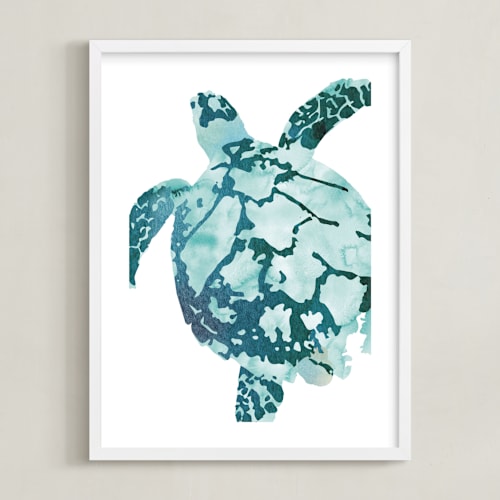 This is a caribbean art by Shirley Browning called tropical sea turtle