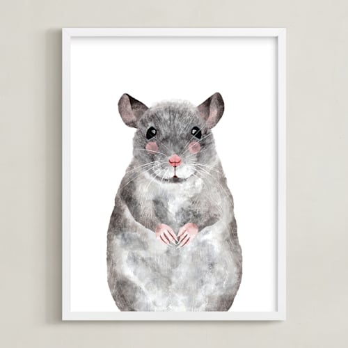This is a grizzle grey art by Cass Loh called baby animal rat