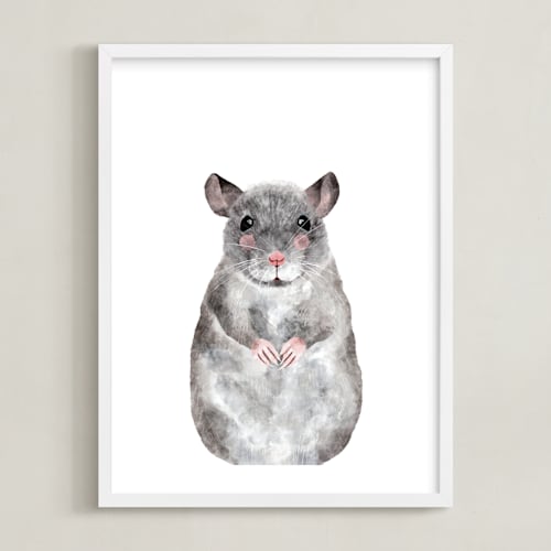 This is a grizzle grey art by Cass Loh called baby animal rat