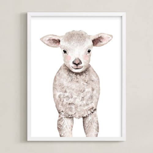 This is a cotton art with standard by Cass Loh called baby animal sheep