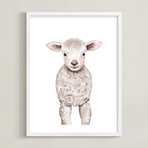This is a cotton art by Cass Loh called baby animal sheep