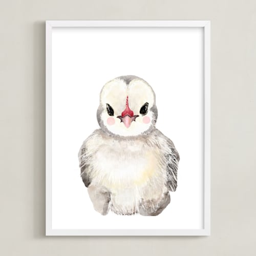This is a snow art by Cass Loh called baby animal rooster