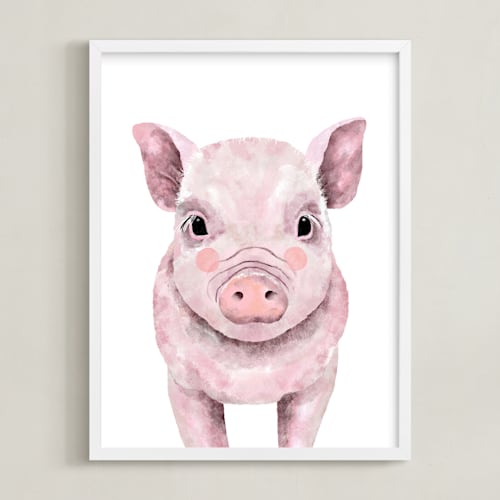 This is a rosy blush art by Cass Loh called baby animal pig