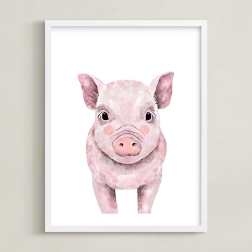 This is a rosy blush art by Cass Loh called baby animal pig