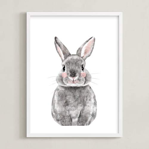 This is a pebble art by Cass Loh called baby animal rabbit