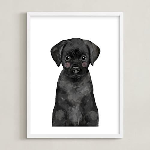 This is a black art by Cass Loh called baby labrador