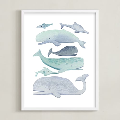 This is a aqua art by Kelsey Carlson called blue whales