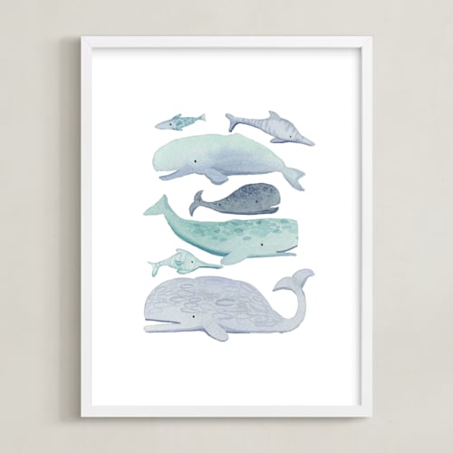 This is a aqua art by Kelsey Carlson called blue whales