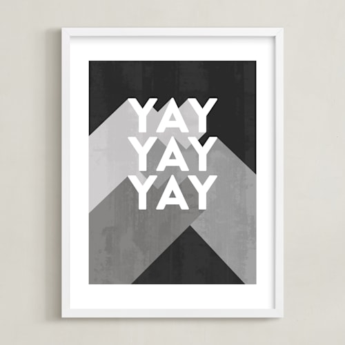This is a black and white art by Sophie Owens called overjoyed
