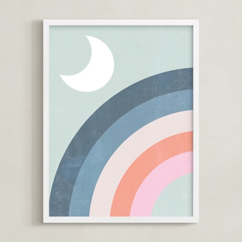 This is a moon art by EMANUELA CARRATONI called double rainbow with moon and sun i