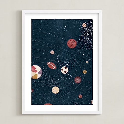 This is a space art by Anna Joseph called sports in space