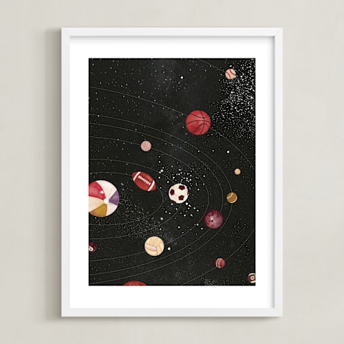 This is a midnight art by Anna Joseph called sports in space