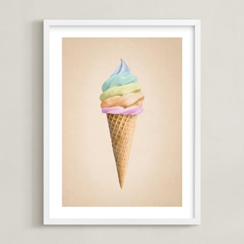 This is a peach art by Paola Benenati called rainbow ice cream