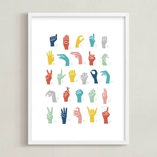 This is a rainbow art by Jessie Steury called american sign language abcs