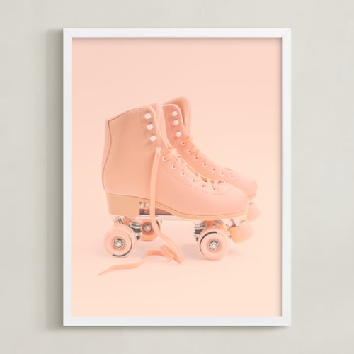 This is a pirouette pink art with standard by Alicia Abla called peace love & rollerskates