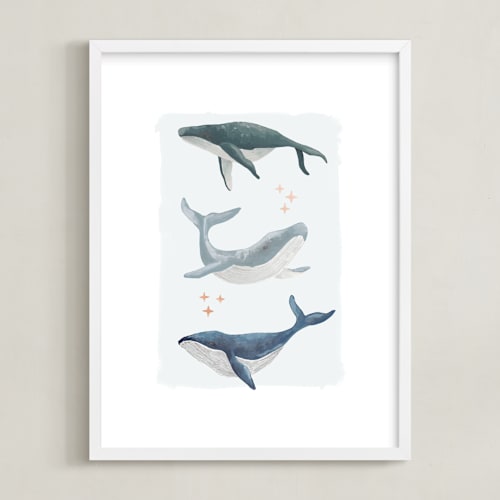 This is a ocean blue art by Alice Nelen called ocean whales