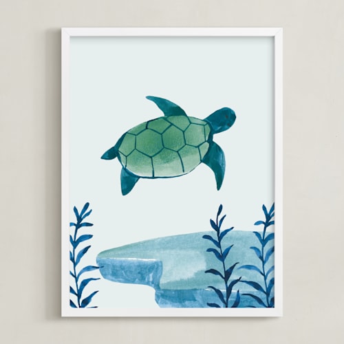 This is a turtle art by Teju Reval called ocean friends iii