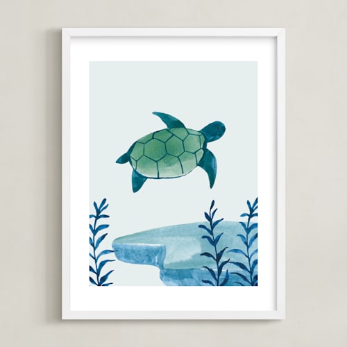 This is a turtle art by Teju Reval called ocean friends iii