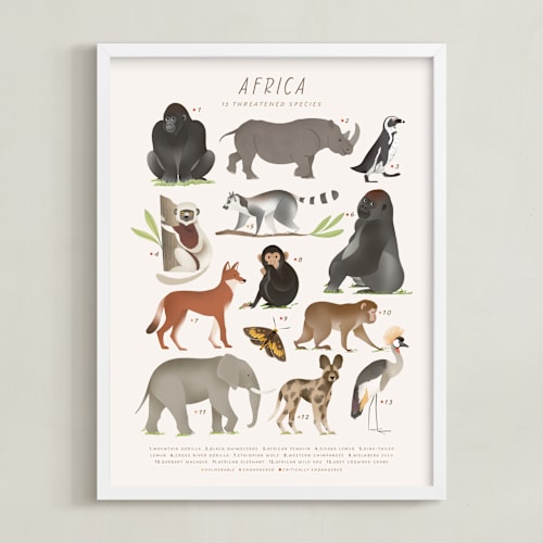 This is a ivory art with standard by Sabrin Deirani called africa, endangered animals