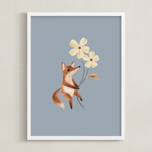 This is a bluebell art by Vivian Yiwing called fox with flowers