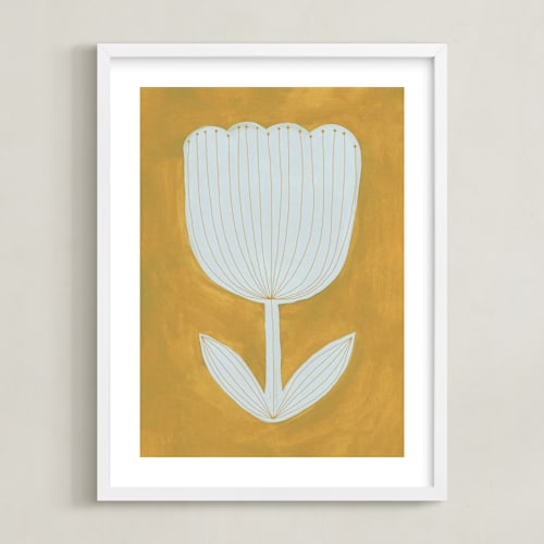 This is a sun yellow art by Alisa Galitsyna called enchanted tulip