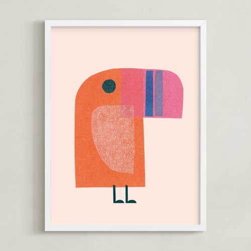 This is a peach art by Carrie Moradi called mod toucan
