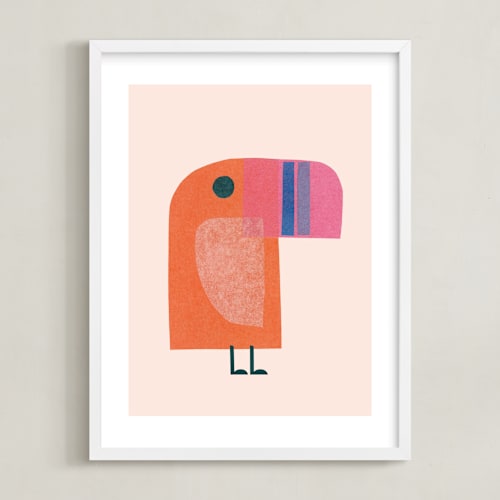 This is a peach art by Carrie Moradi called mod toucan