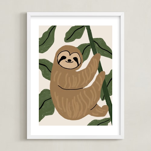 This is a brown art by Cass Loh called baby sloth