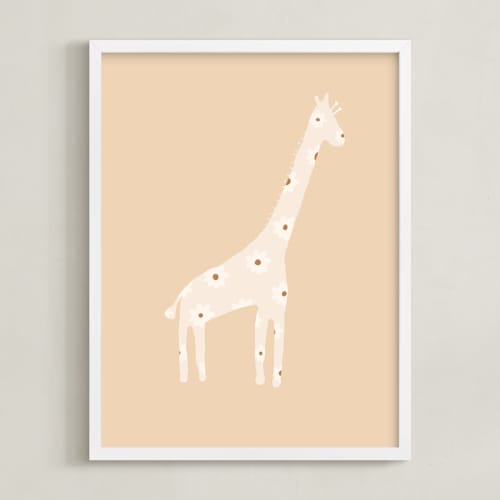 This is a neutral beige art with standard by Dawn Smith called sweet giraffe.