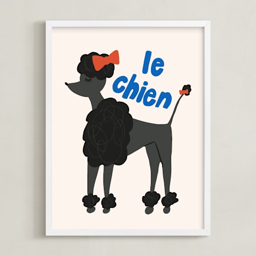 This is a charcoal art with standard by Morgan Kendall called french dog