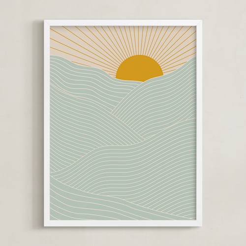 This is a duck egg blue art with standard by Zani van Zyl called sun and moon i