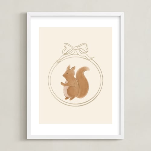 This is a cream art by Creo Study called woodland animal frame - squirrel