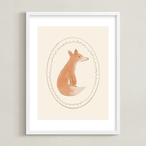 This is a cream art by Creo Study called woodland animal frame - fox