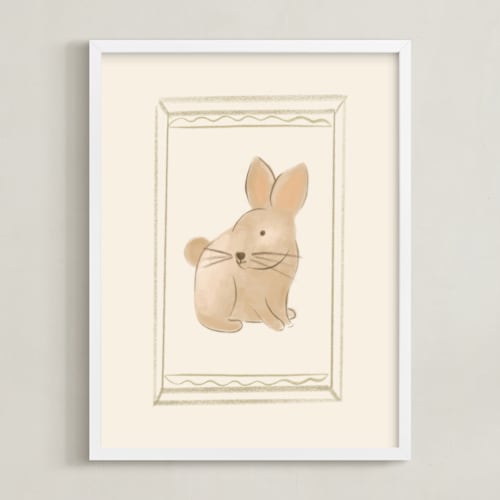 This is a cream art with standard by Creo Study called woodland animal frame - bunny