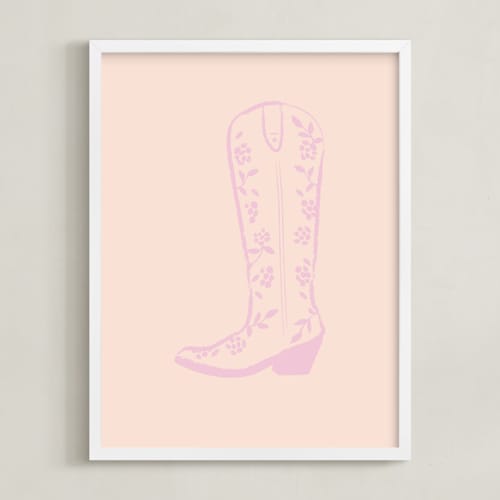 This is a rose petal pink art with standard by Gwen called cowgirl i