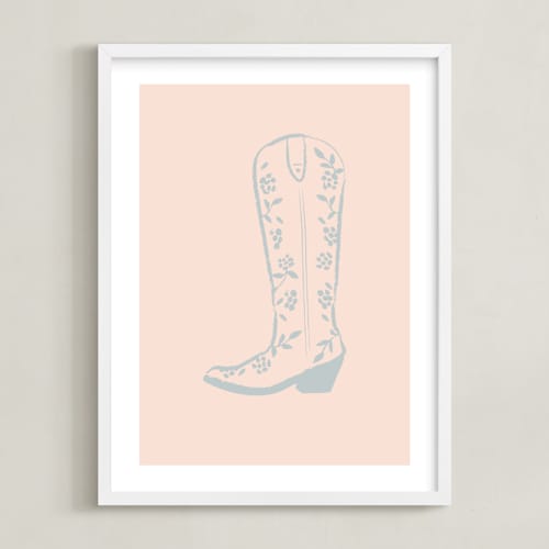This is a powder blue art by Gwen called cowgirl i