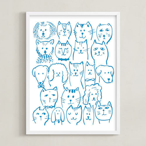 This is a pool blue art with standard by Lucrecia Caporale called i want a million pets i