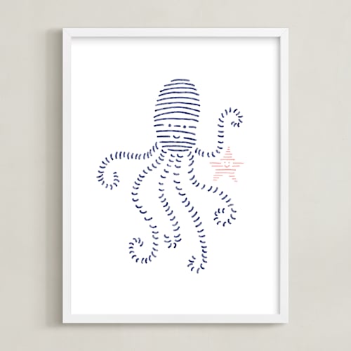 This is a ocean blue art by Jayne Alfieri called lined animals i