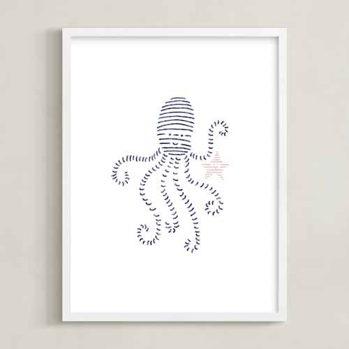 This is a ocean blue art by Jayne Alfieri called lined animals i