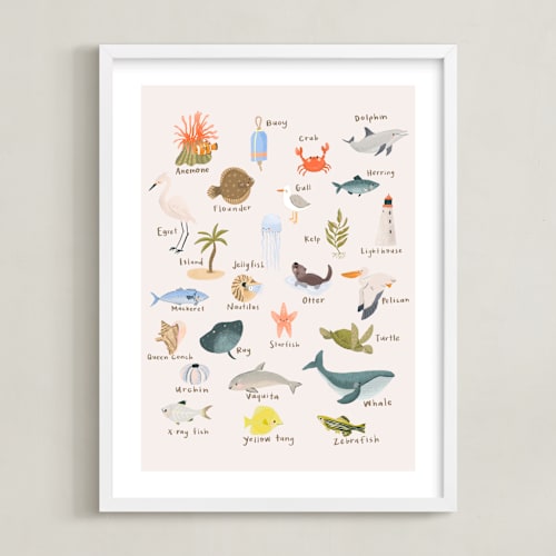 This is a blush art by Kate Blalock called sea alphabet