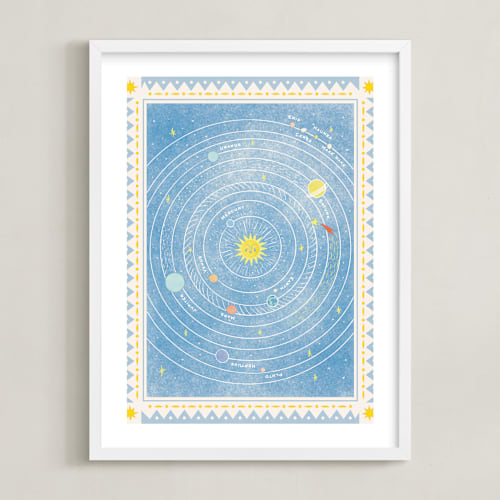 This is a blue art with standard by Sabrin Deirani called vintage solar journey