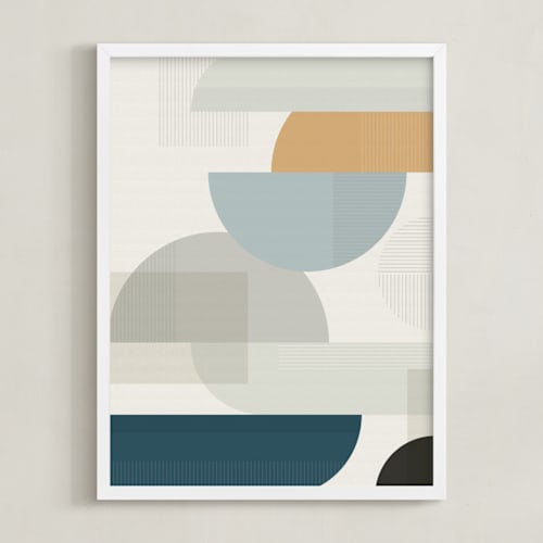 This is a moody blue art by Jennifer Morehead called shuffle series uptown