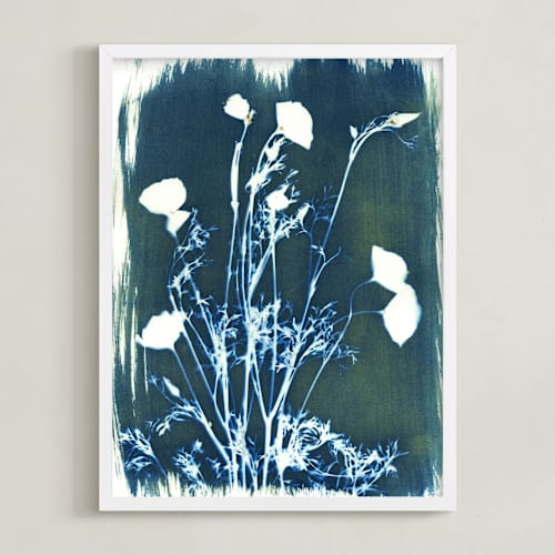 This is a golden blue art by raven erebus called golden blue poppies
