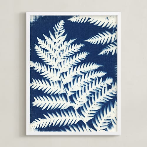 This is a prussian blue art by raven erebus called dryopteris arguta