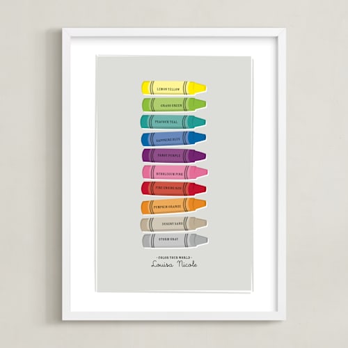 This is a cloud nursery wall art by Ann Gardner called color your world