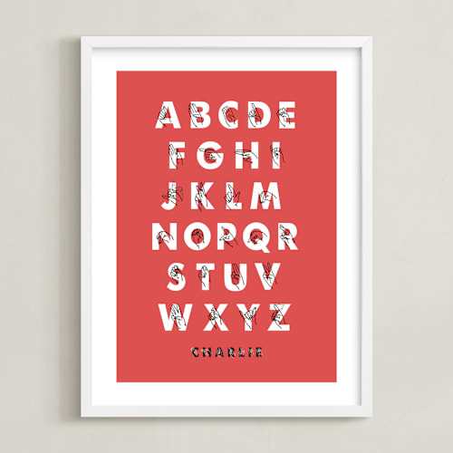 This is a cherry nursery wall art by ERAY called signed abcs