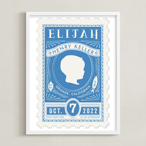 This is a dutch blue nursery wall art by Tanya Lee of Frooted Design called the little mister