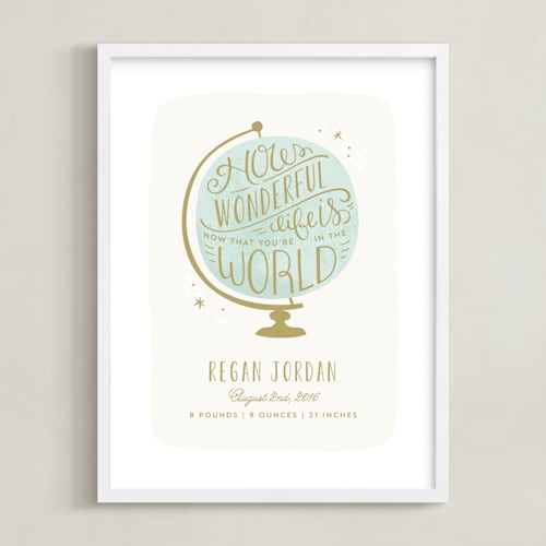 This is a night sky nursery wall art with standard by Laura Hankins called how wonderful